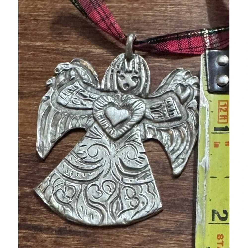 Vintage‎ Singing Angel Pewter Pendant Signed Marcie Charity